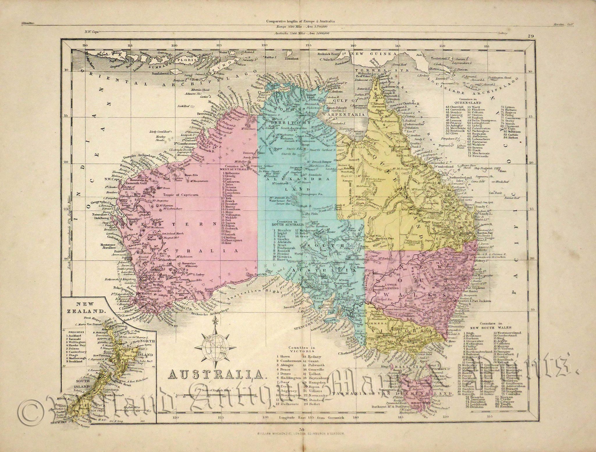 'AUSTRALIA.' by The Encyclopaedia Britannica c.1903 - Welland Antique Maps