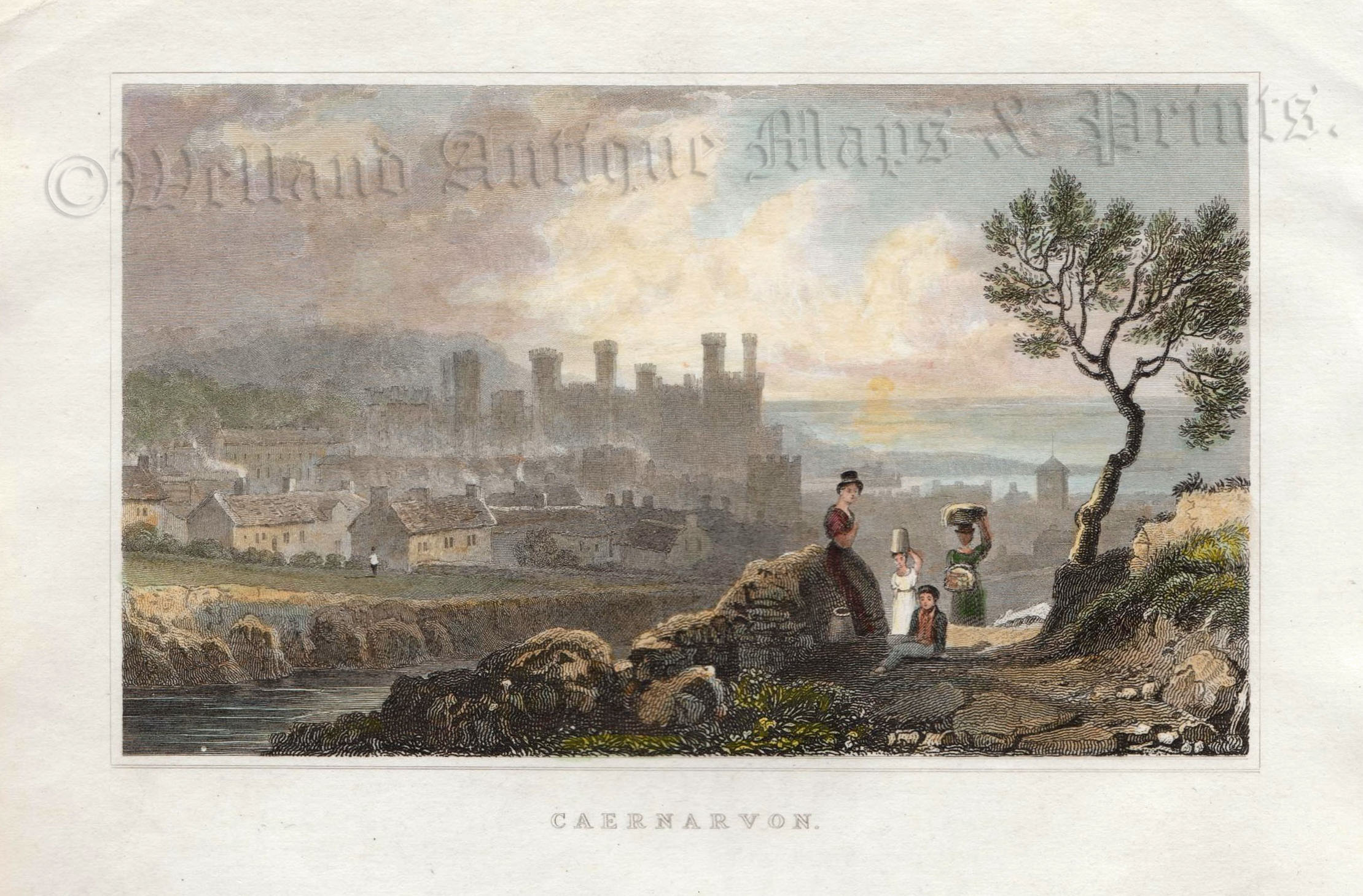 'CAERNARVON.' by H. Gastineau / H. Lacey c.1831