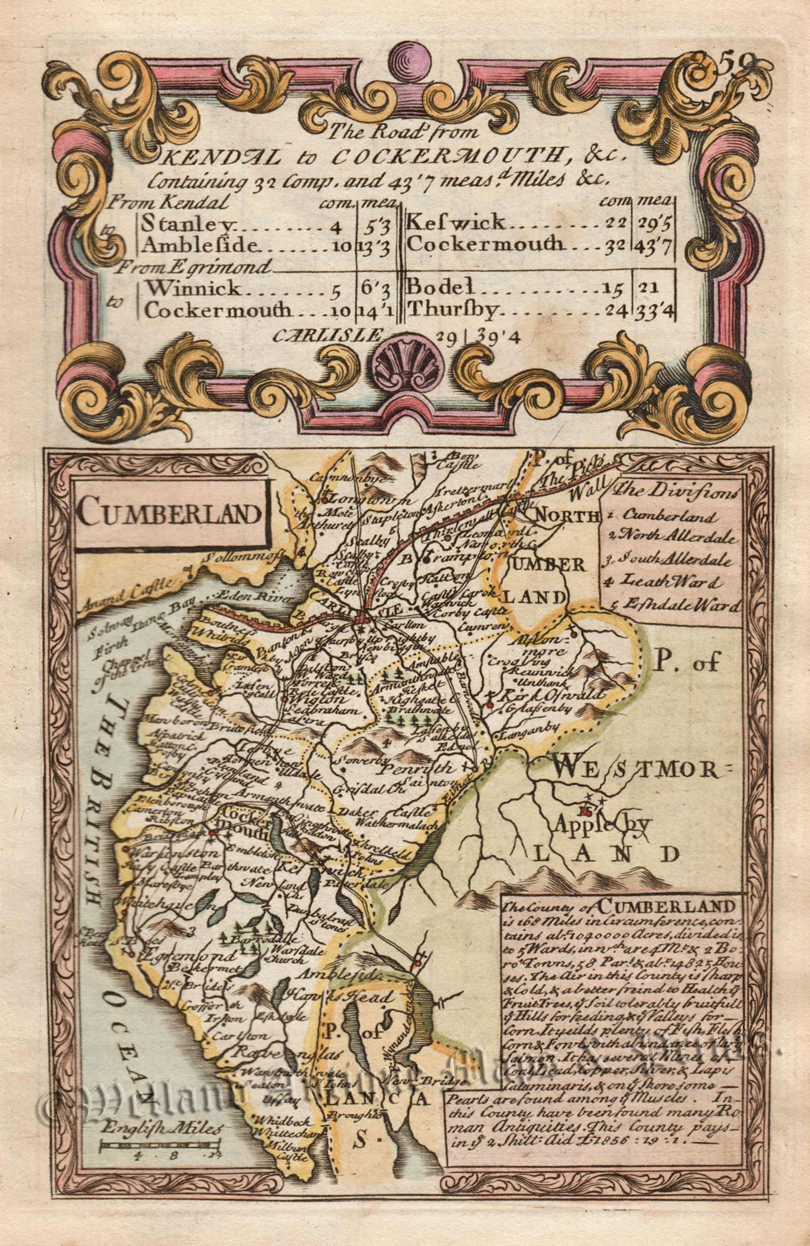 'CUMBERLAND' by John Owen & Emanuel Bowen c.1720-1764
