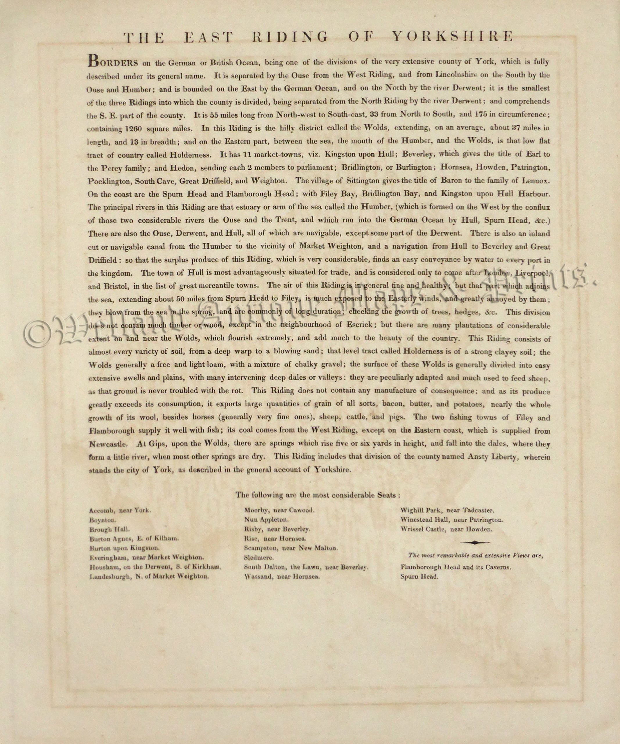 'The East Riding of YORKSHIRE with Ainsty Liberty By JOHN CARY Engraver.' c.1818 - Image 2