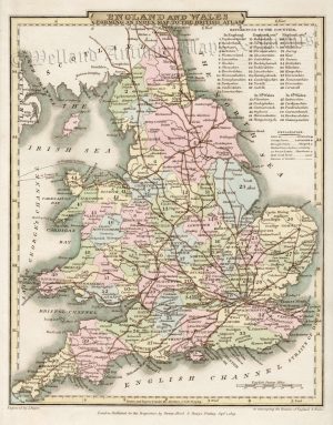 'ENGLAND AND WALES' (Full Wash Colour) by G. Cole / J. Roper c.1809 / 1810