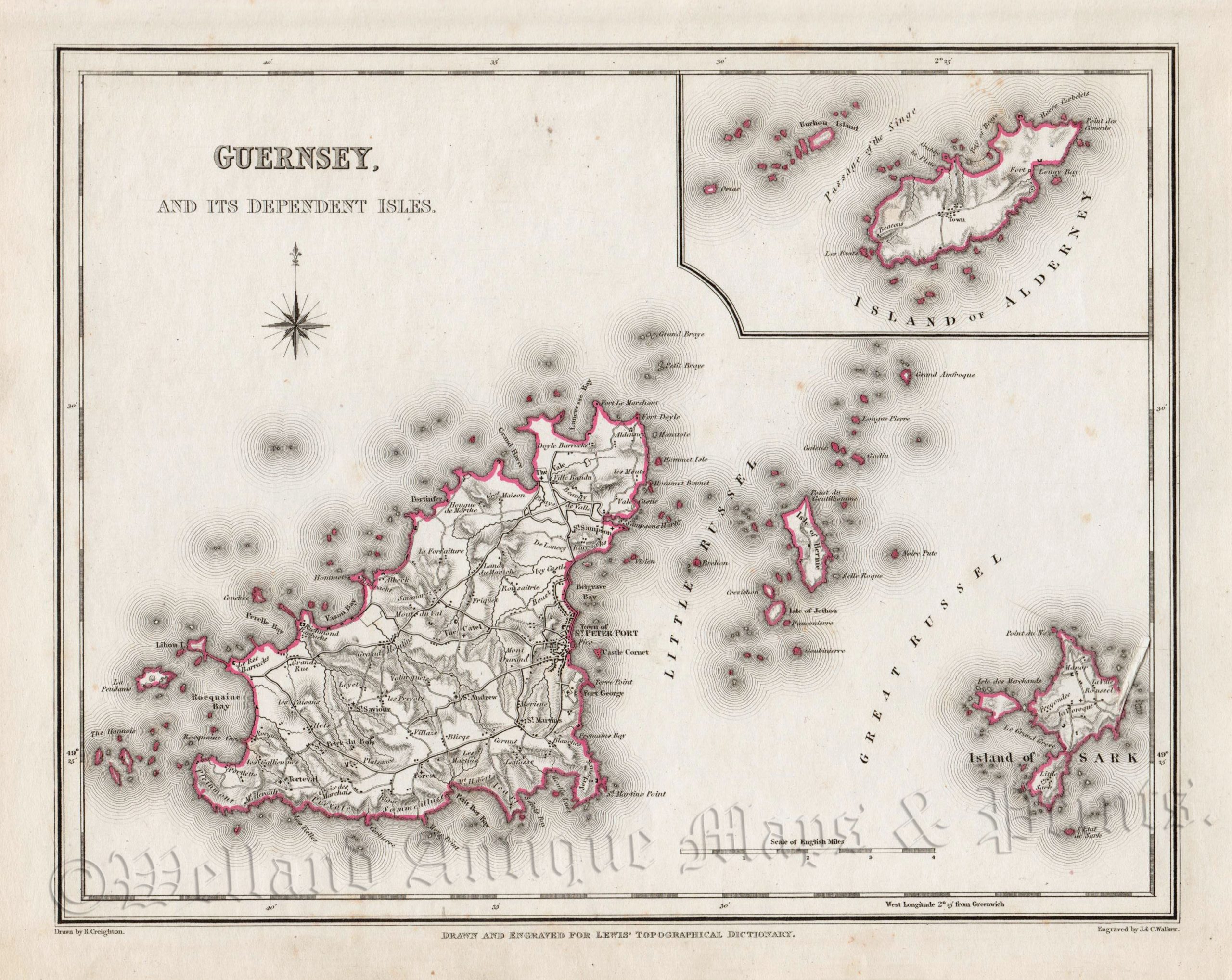 'GUERNSEY. AND ITS INDEPENDENT ISLES.' by Creighton / Walker / Lewis c.1846