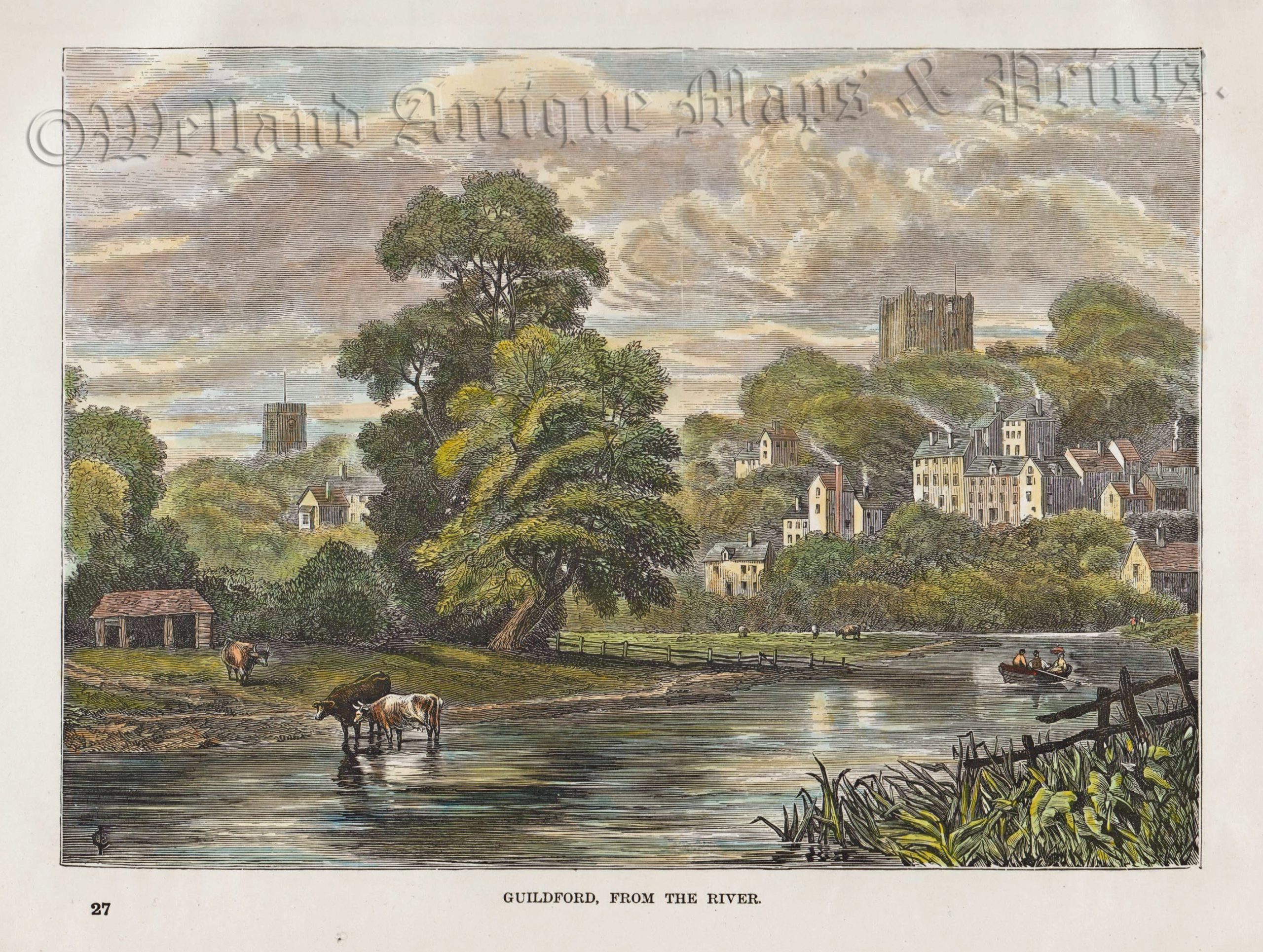 'GUILDFORD, FROM THE RIVER.' From 'Our Own Country' c.1878-1898