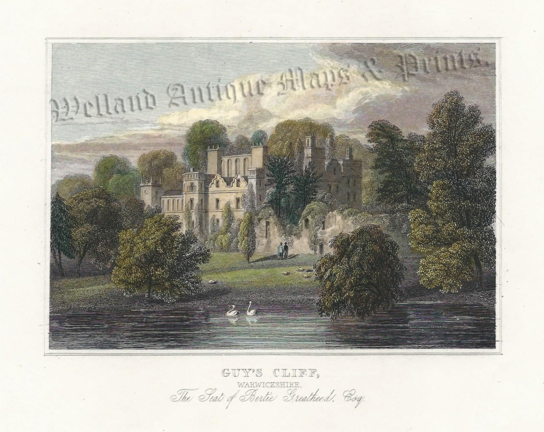 'GUY'S CLIFF, WARWICKSHIRE' by J. P. Neale / W. Radclyffe c.1830