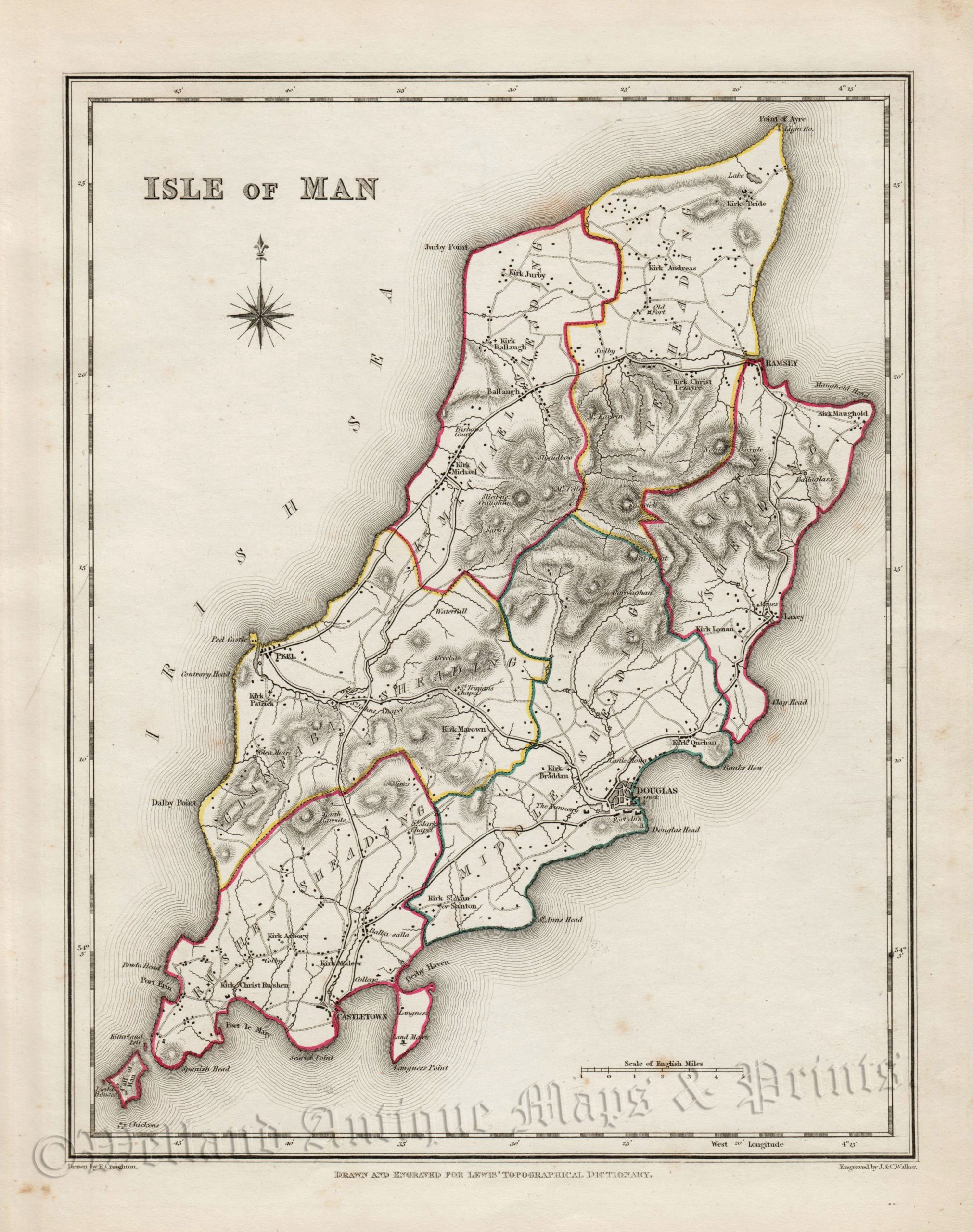 'ISLE OF MAN' by R. Creighton / J. & C. Walker / S. Lewis c.1846