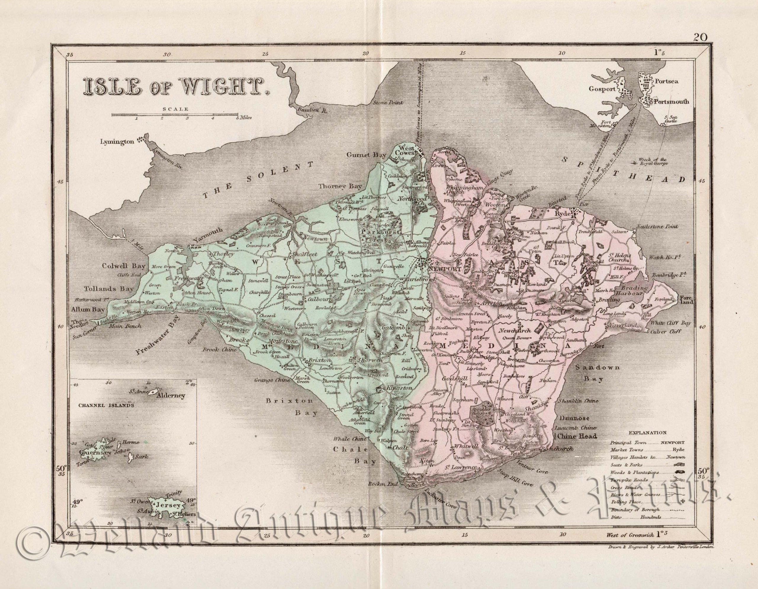 'ISLE OF WIGHT.' by J. Archer c.1850