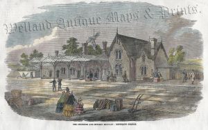 'THE LEICESTER AND HITCHIN: KETTERING STATION.' from the I.L.N. c.1857