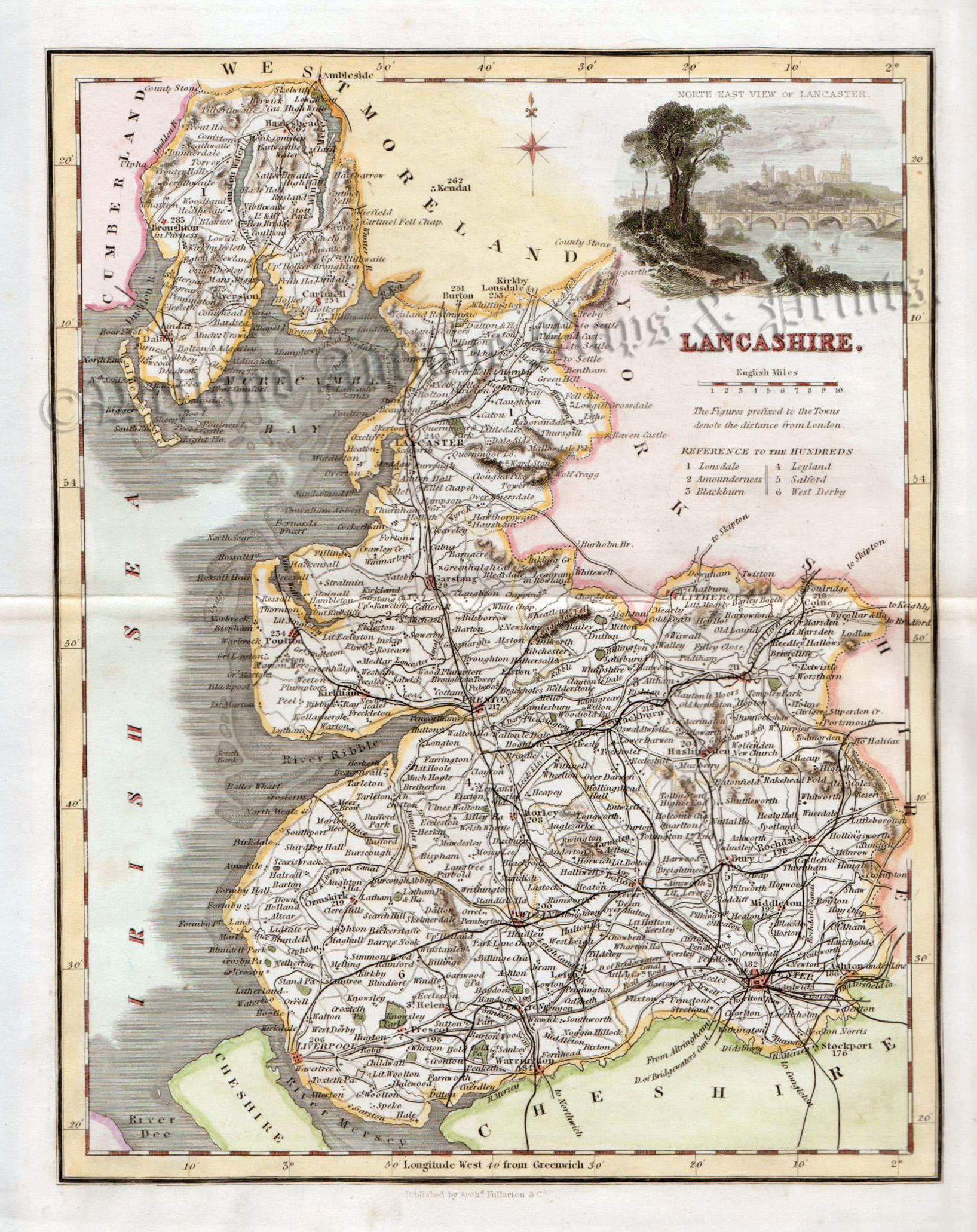 'LANCASHIRE' by Archibald Fullarton & co. c.1840s