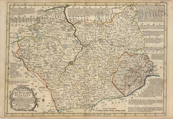 'LEICESTER and RUTLAND, Divided into HUNDREDS' by Emanuel & Thomas Bowen c.1767