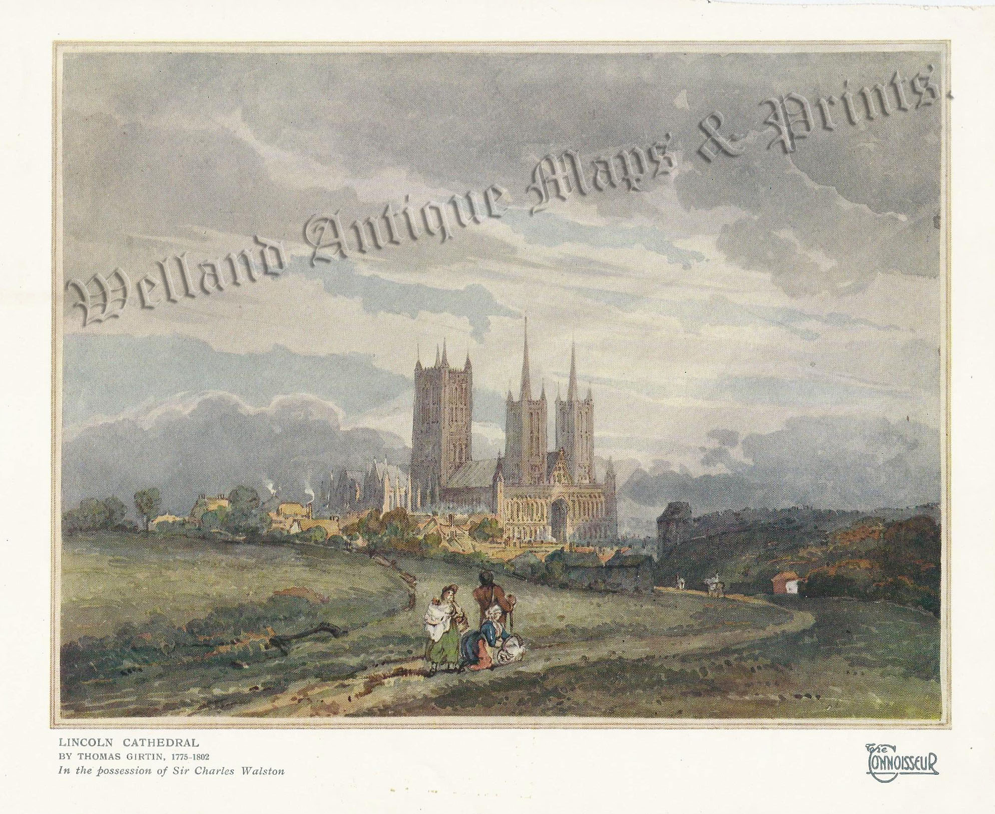 'LINCOLN CATHEDRAL BY THOMAS GIRTIN' from 'The Connoisseur' c.1921