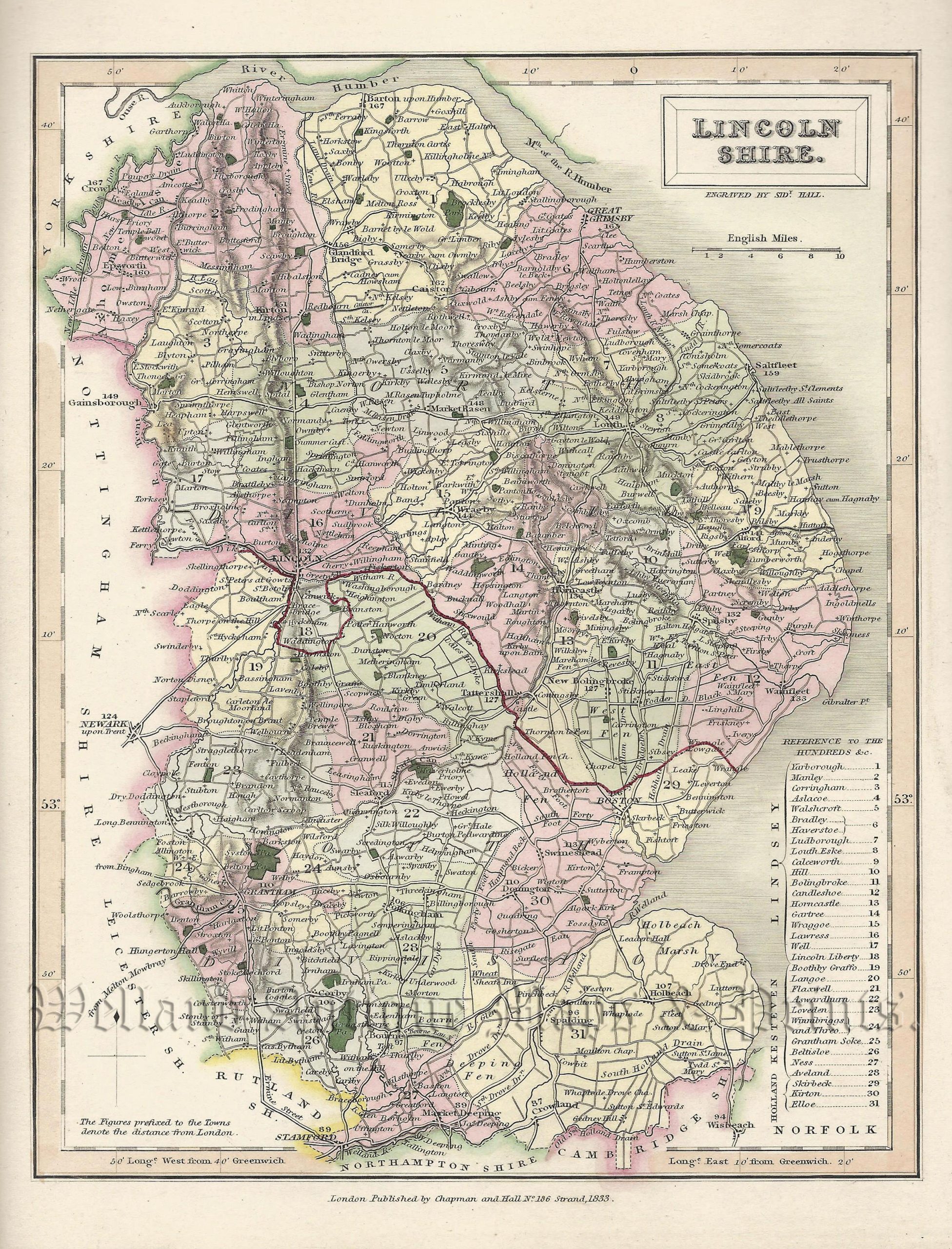 'LINCOLNSHIRE.' (with text) by Sidney Hall c.1833