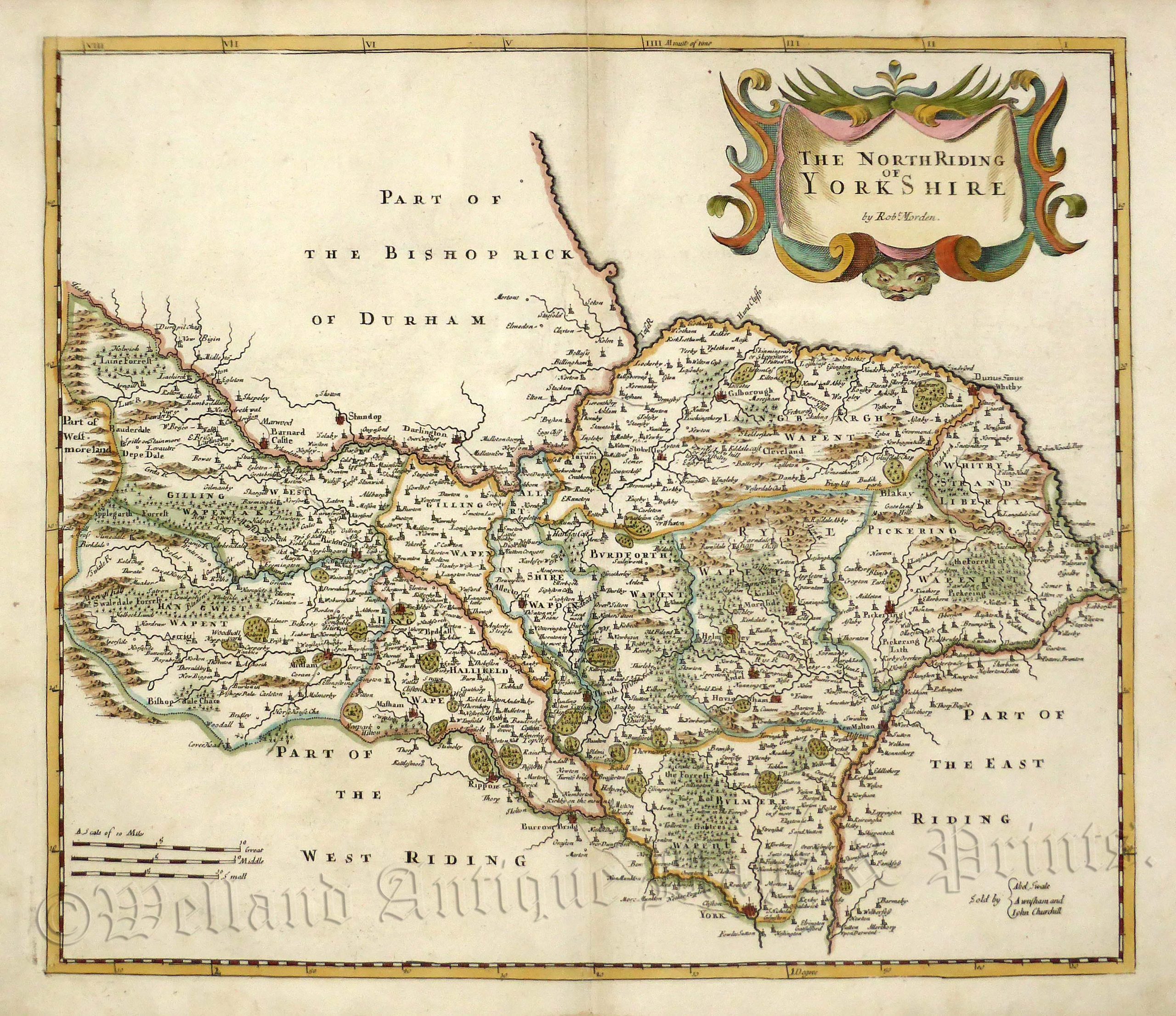 'THE NORTH RIDING OF YORKSHIRE' by Robert Morden c.1722