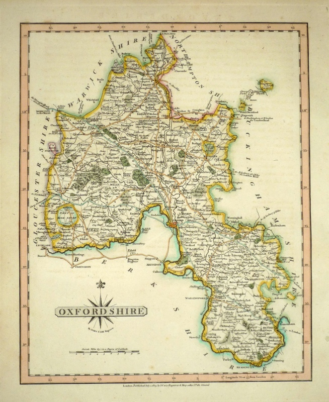 'OXFORDSHIRE By JOHN CARY Engraver' c.1809 (New & Correct English Atlas)