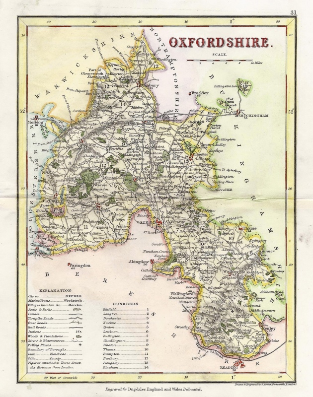 'OXFORDSHIRE.' by Joshua Archer / Thomas Dugdale c.1842