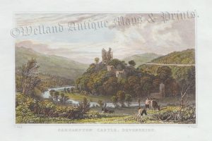 'OAKHAMPTON CASTLE, DEVONSHIRE.' by T. Allom / W. Taylor c.1830