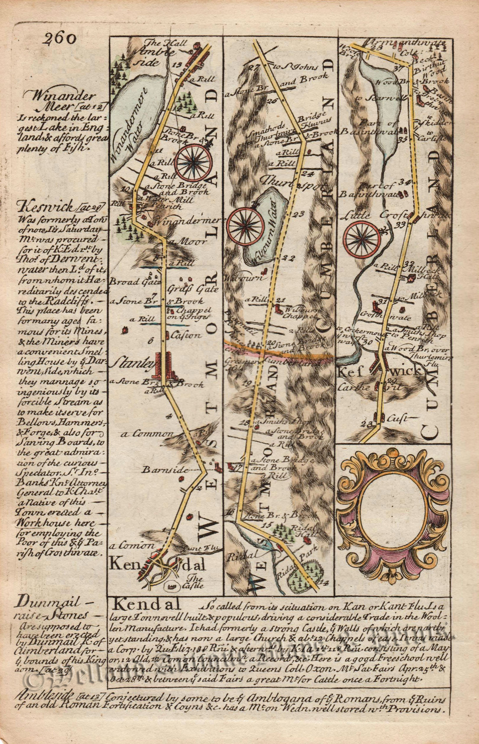 'CUMBERLAND' by John Owen & Emanuel Bowen c.1720-1764 - Image 2