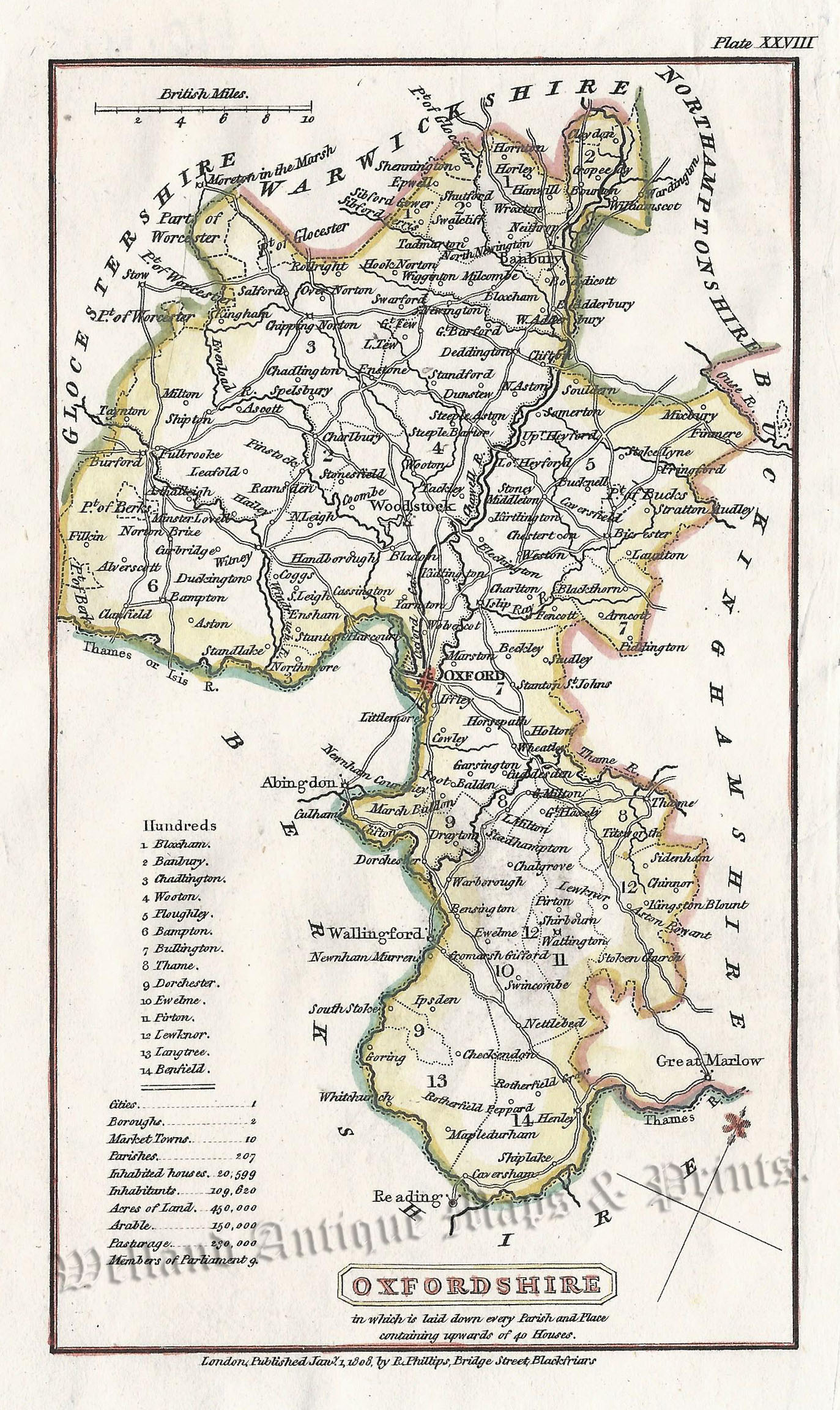 'OXFORDSHIRE' by H. Cooper / B. Capper / R. Phillips c.1808