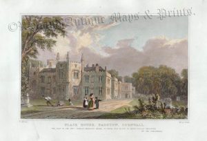 '[Prideaux] PLACE HOUSE, PADSTOW, CORNWALL' by T. Allom / W. Le Petit c.1830