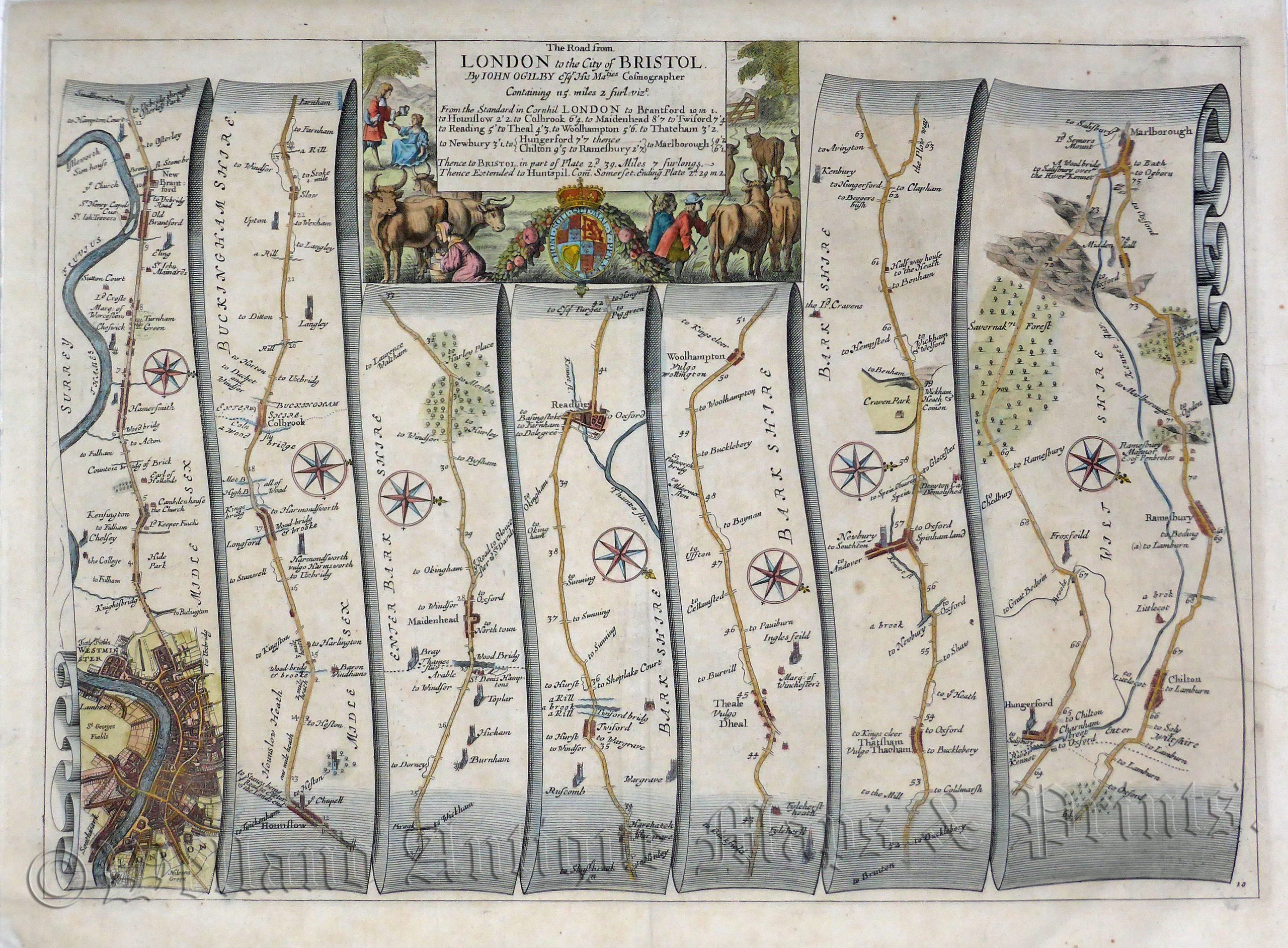 Plate 10 The Road from LONDON to Marlborough (via Maidenhead, Reading