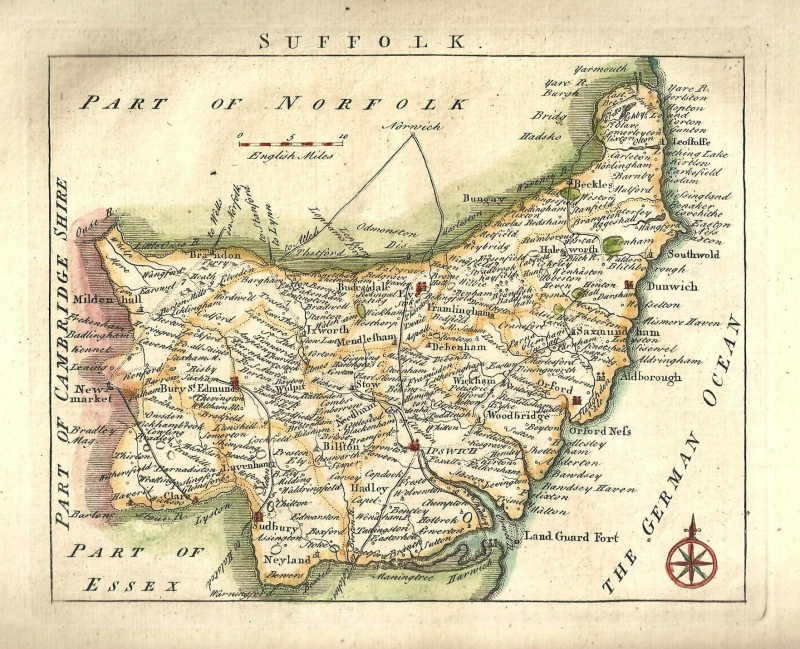 'SUFFOLK' by Thomas Read (John Rocque) c.1746