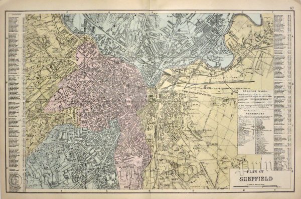 'PLAN OF SHEFFIELD' by G. W. Bacon c.1884