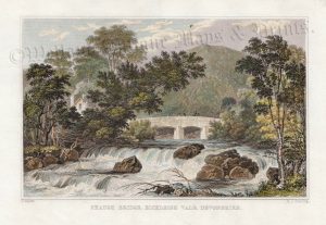 'SHAUGH BRIDGE, BUCKLEIGH VALE, DEVONSHIRE.' by T. Allom / M. J. Starling c.1830