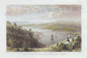 'TEIGNMOUTH BRIDGE, FROM THE NESS.' by T. Allom / C. Bentley c.1830