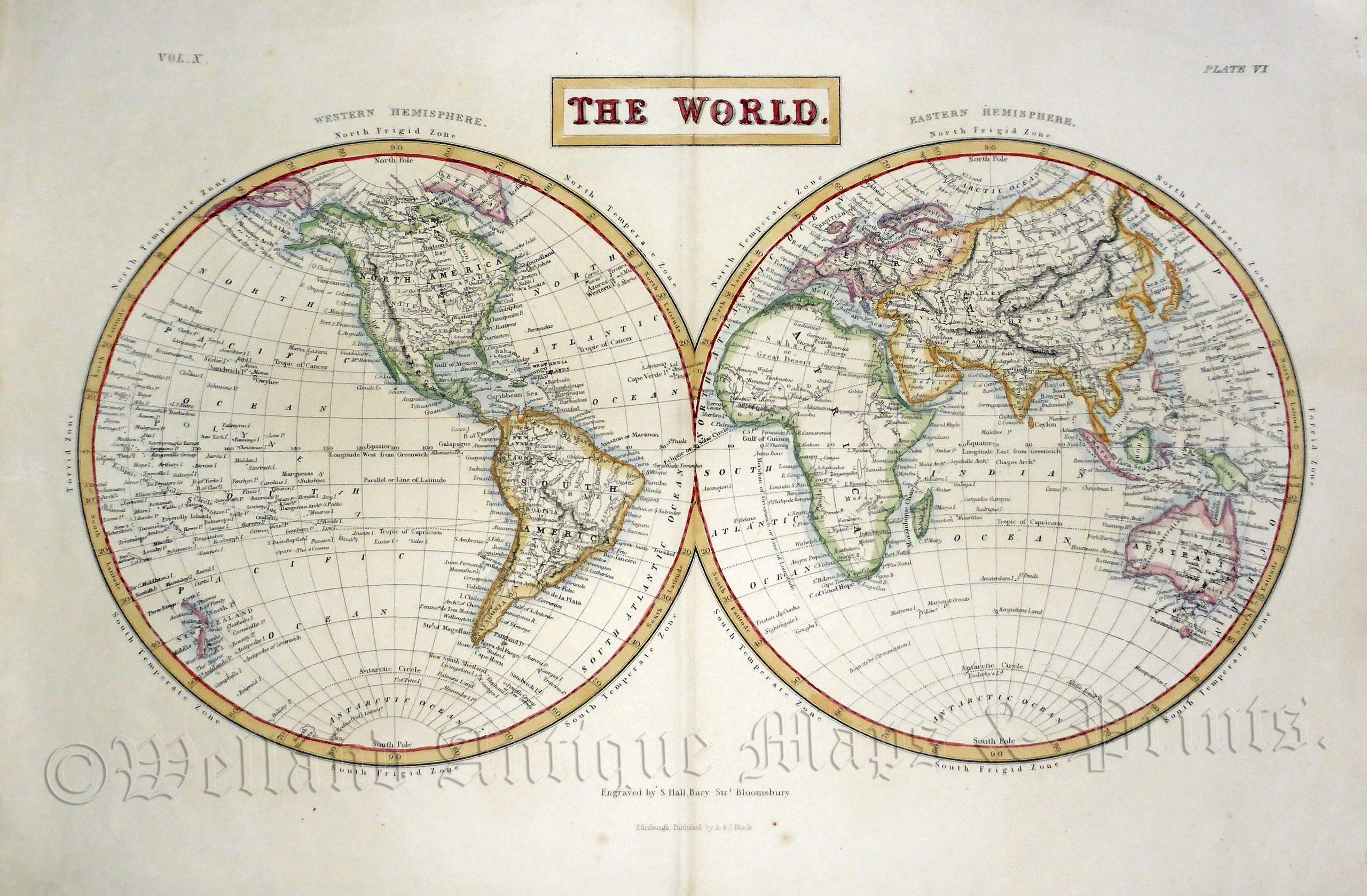 'THE WORLD.' by Sydney Hall c.1856