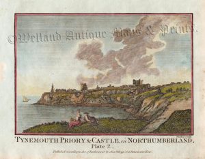 'TYNEMOUTH PRIORY & CASTLE, in NORTHUMBERLAND. Plate 2.' by Walker / Hogg c.1786