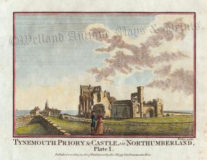 'TYNEMOUTH PRIORY & CASTLE, in NORTHUMBERLAND. Plate I.' by Walker / Hogg c.1786