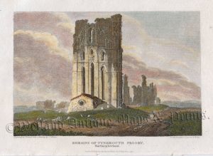 'REMAINS OF TYNEMOUTH PRIORY. Northumberland.' by J. Jefferson / T. Bonner c.1814