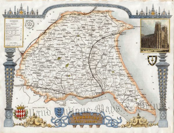 'YORKSHIRE EAST RIDING' by Thomas Moule c.1840s