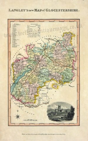 'LANGLEY'S new MAP of GLOCESTERSHIRE.' by Langley / Belch c.1817