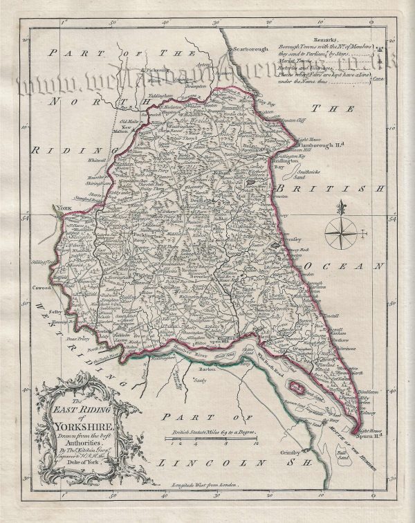 'The EAST RIDING of YORKSHIRE, Drawn from the best Authorities' by Thomas Kitchin c.1764