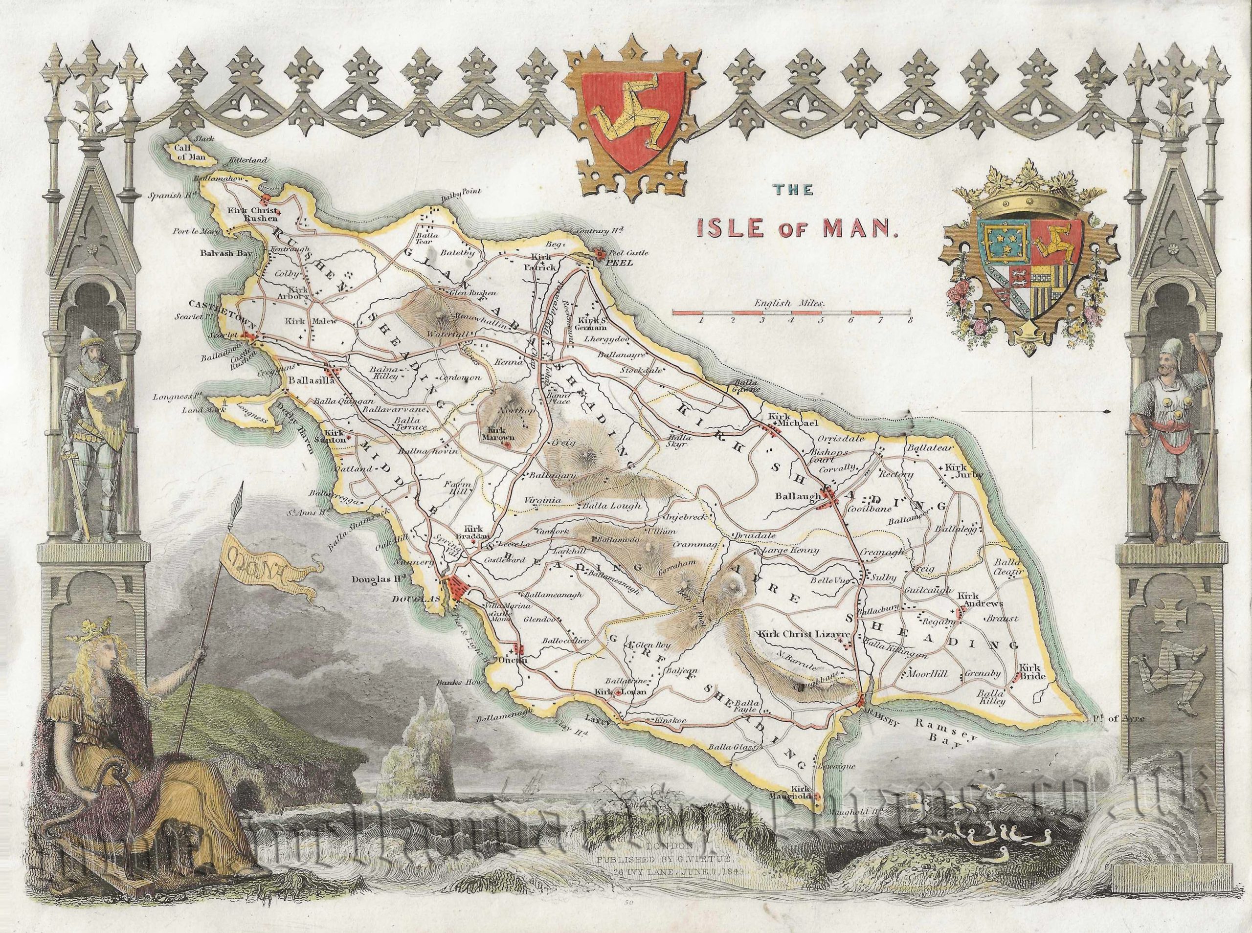'THE ISLE OF MAN' by Thomas Moule c.1840s