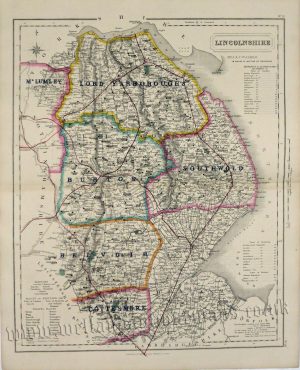 'LINCOLNSHIRE’ (Hobson Fox Hunting Map) By J. & C. Walker c.1850
