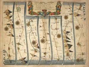 Plate 95: The Road from Ferrybridge to Barnard Castle / Ferrybridge to Wakefield by J. Ogilby c.1675