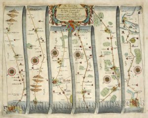 Plate 75: ‘The Road from King’s Lynn to … Harwich… by John Ogilby Esqr. His Majesties Cosmographer’ c.1675