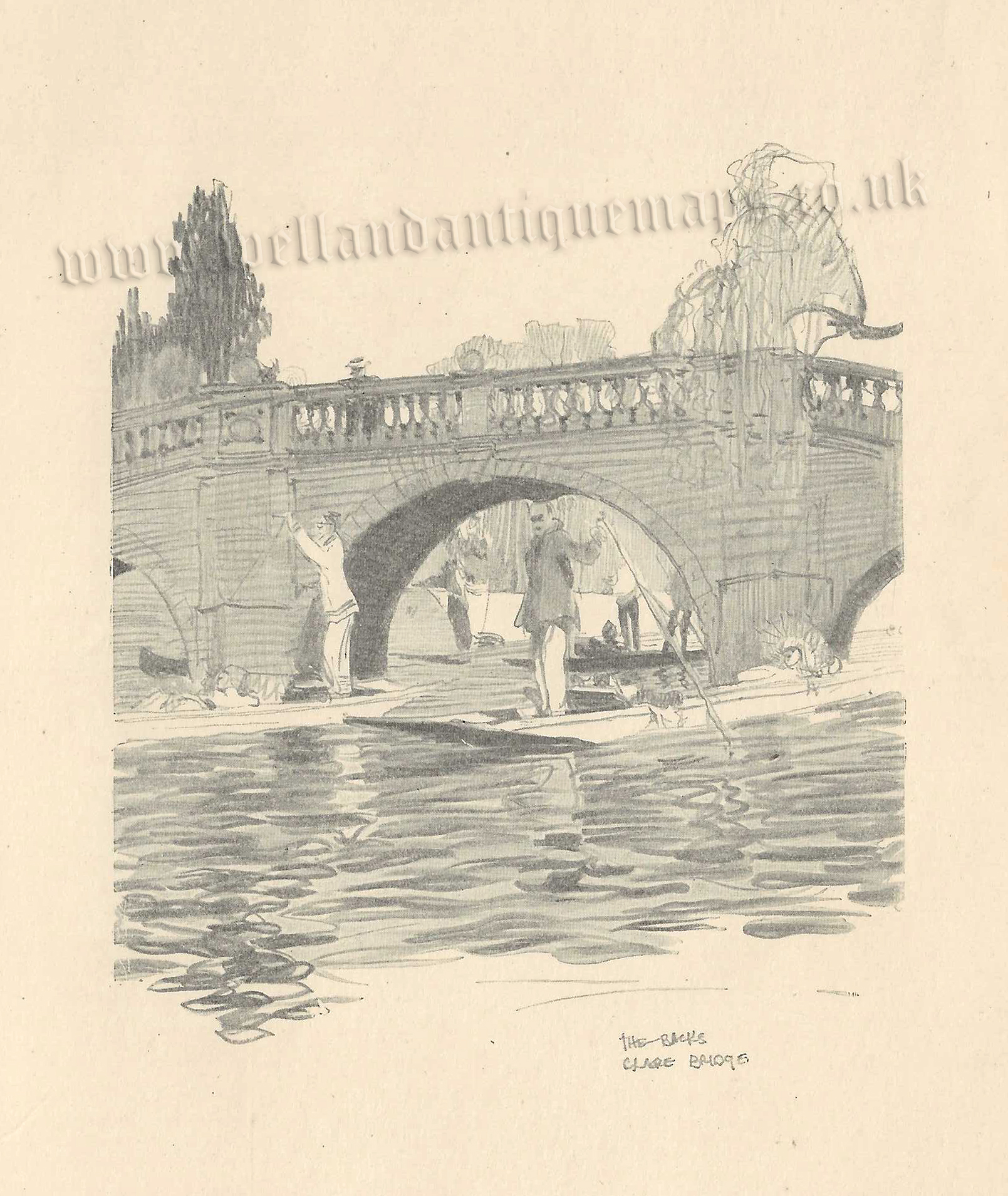 ‘THE BACKS CLARE BRIDGE’ by Walter M. Keesey c.1913-1926