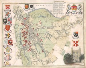 ‘CAMBRIDGE.’ / 'UNIVERSITY AND TOWN OF CAMBRIDGE' by Thomas Moule c.1840s