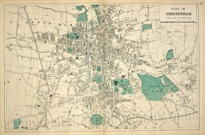 ‘PLAN OF CHELTENHAM REDUCED FROM THE ORDNANCE SURVEY.’ by G. W. Bacon c.1884