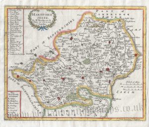 'HARTFORD SHIRE.' [Hertfordshire] by Robert Morden (smaller maps) c.1701-1704