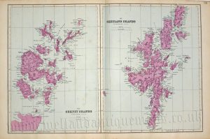 'THE ORKNEY ISLANDS' / 'THE SHETLAND ISLANDS' by E. Weller F.R.G.S. / G. W. Bacon c.1884