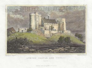 'LYMPNE CASTLE AND CHURCH. KENT.' by G. Shepherd / H. Adlard c.1830