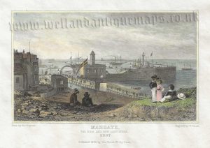 'MARGATE. THE PIER AND NEW LIGHT HOUSE. KENT.' by G. Shepherd / T. Garner c.1830