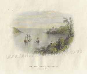 "THE 'MAYFLOWER' & 'SPEEDWELL' in Dartmouth Harbour.' by W. H. Bartlett c.1853