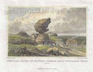 'SINGULAR ROCKS [Toad Rock] ON RUSTALL COMMON, NEAR TUNBRIDGE WELLS. KENT.' by G. Shepherd / H. Adlard c.1830