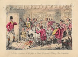 'Sudden appearance of Mr. Sponge at Farmer Springwheat's - Horror of Lord Scamperdale.' by John Leech (R. S. Surtees) c.1853