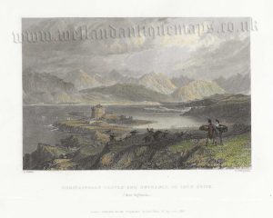 'DUNSTAFFNAGE CASTLE AND ENTRANCE TO LOCH ETIVE. (West Highlands.) by T. Allom / E. Benjamin c.1836 / 1837