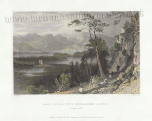 'LOCH CRERAN, WITH BERCALDINE CASTLE.(Argyllshire)' by T. Allom / E. Benjamin c.1836 / 1837